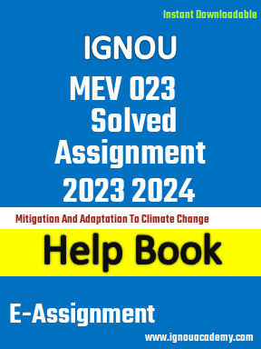 IGNOU MEV 023 Solved Assignment 2023 2024